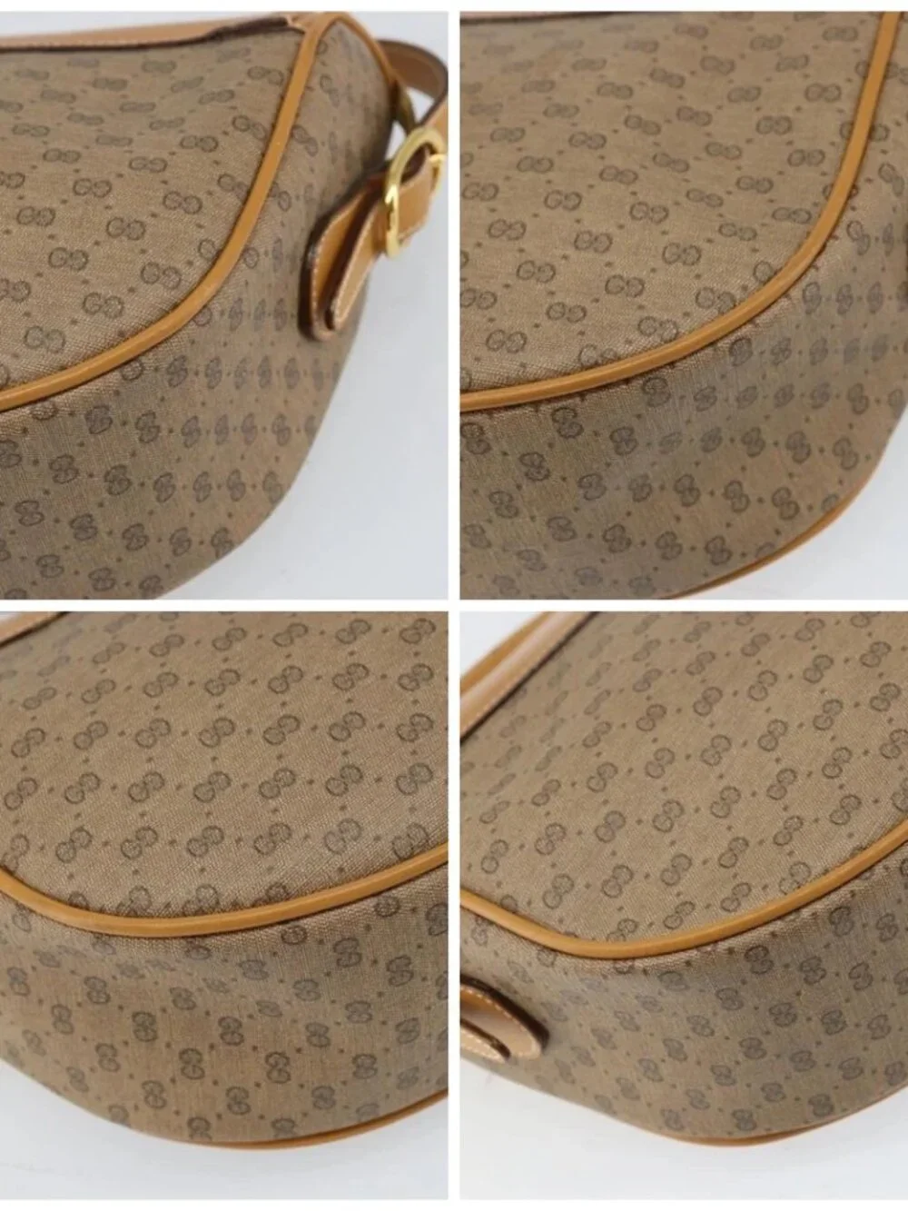 GUCCI Micro GG Supreme Web Sherry Line Bag PVC Beige 001 084 4001 Auth BA9954 - Picture 15 of 15